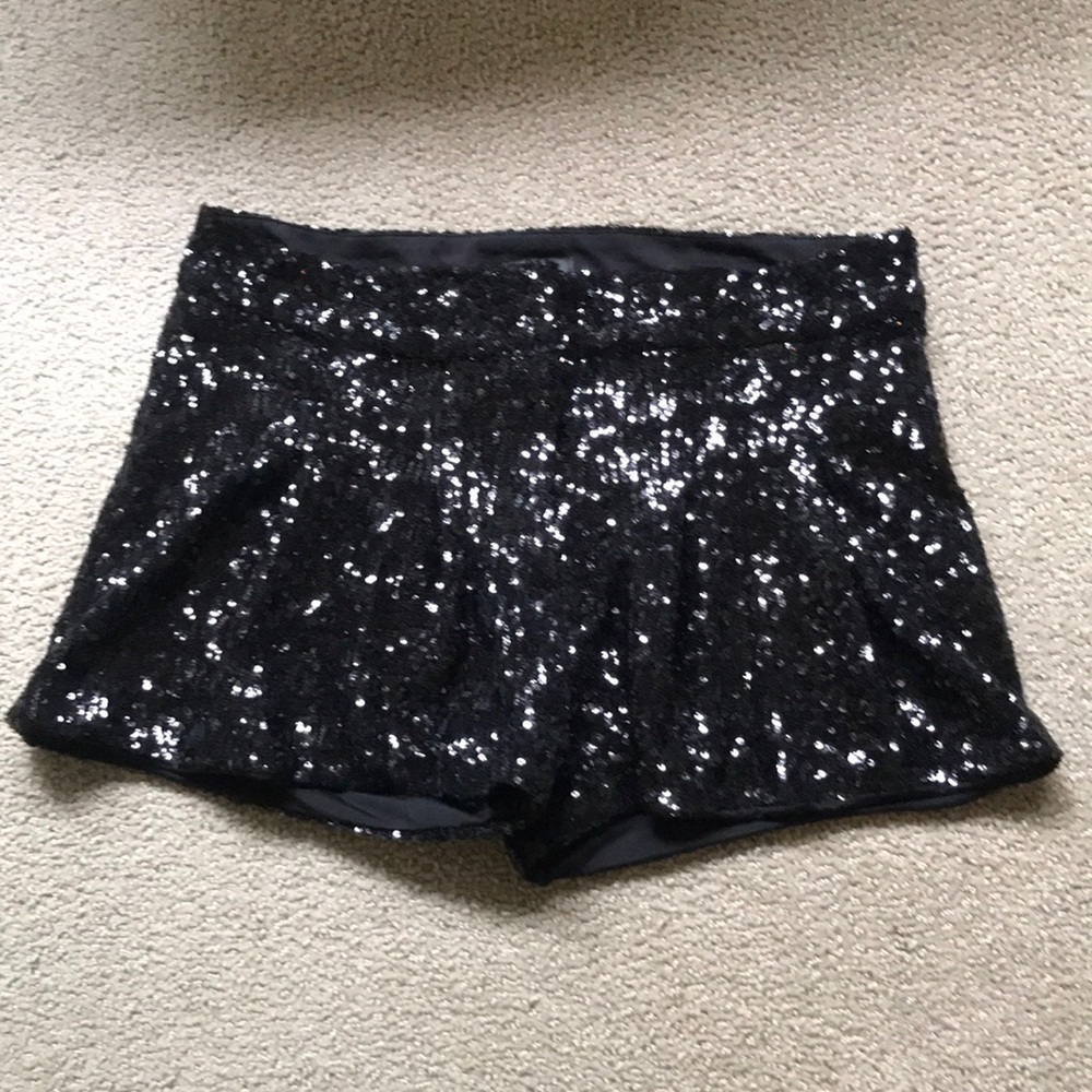 Bebe black shiny shorts